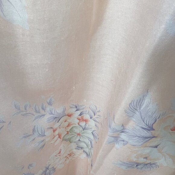Vintage Barbizon Pink Satin Nightgown Lace Trim Bow Coquette 1980s Size M - Picture 9 of 10